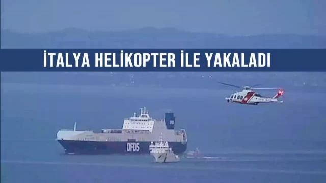 İtalyan Kuvvetleri helikopter ile 15 kaçağı yakaladı