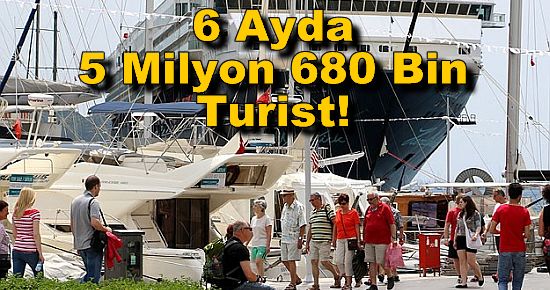 6 Ayda 5 Milyon 680 Bin Turist!