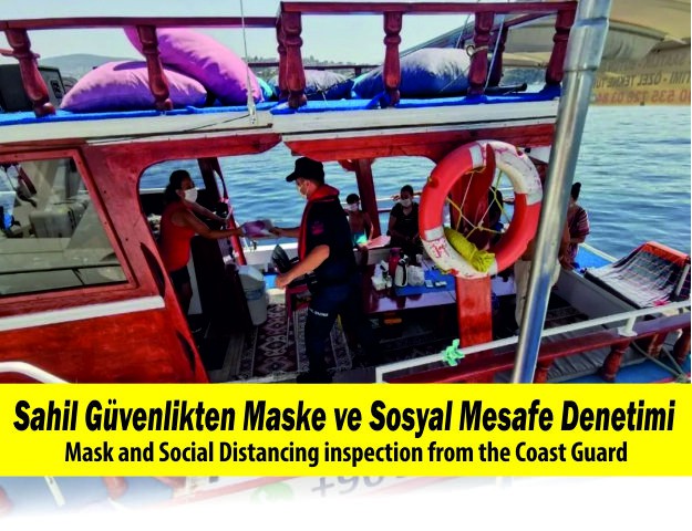 Sahil Güvenlikten Maske ve Sosyal Mesafe Denetimi