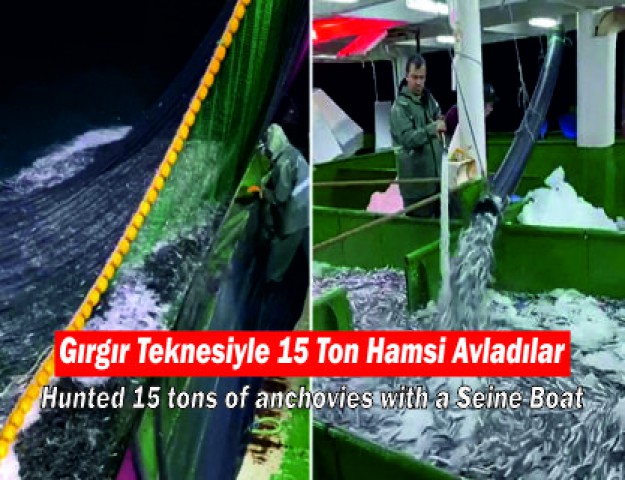 Gırgır Teknesiyle 15 Ton Hamsi Avladılar