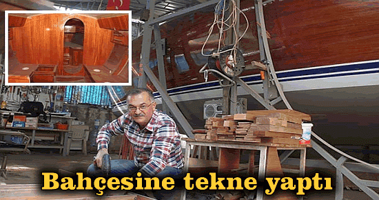 Bahçesine tekne yaptı