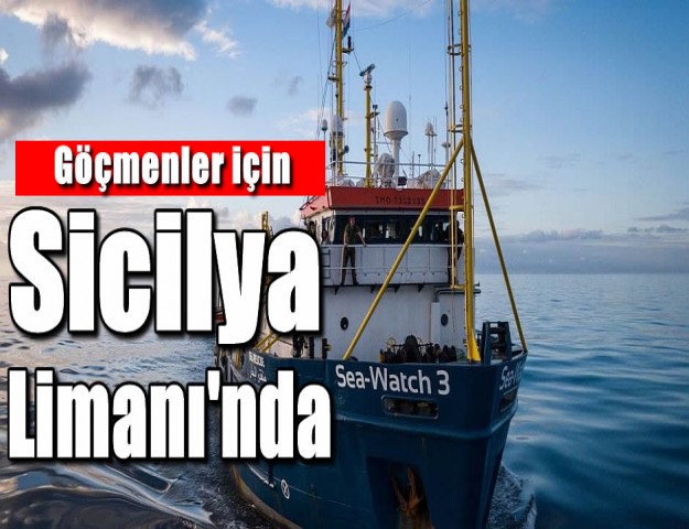 Göçmenler için Sicilya Limanı'nda