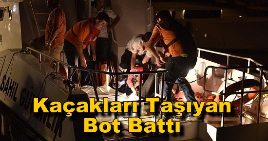 Bodrum'da Kaçakları Taşıyan Bot Battı