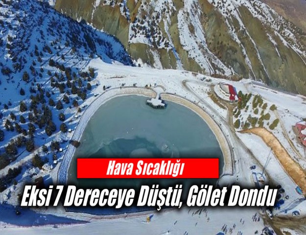 Hava Sıcaklığı Eksi 7 Dereceye Düştü, Gölet Dondu