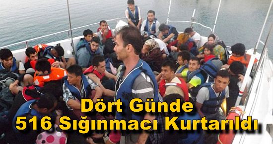 Dört Günde 516 Sığınmacı Kurtarıldı