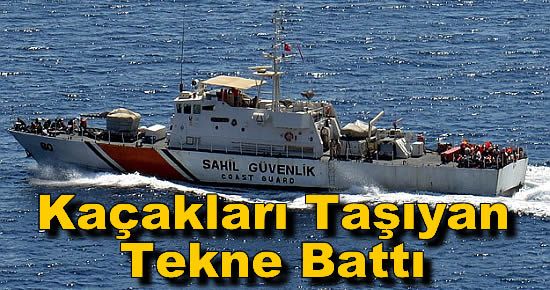 Ege Denizi'nde Kaçakları Taşıyan Tekne Battı