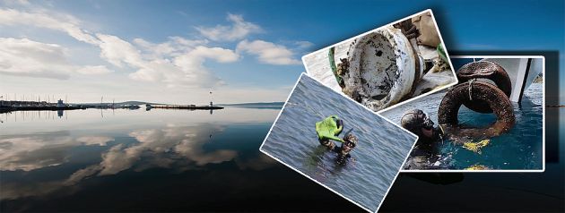 Ayvalık'ta deniz dibi temizliği yapıldı