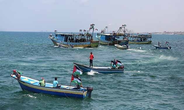 Filistinliler, Mavi Marmara Anısına Gazze'den Teknelerle Denize Açıldı