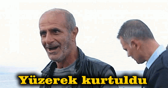 Kayıktan denize düşünce yüzerek kurtuldu