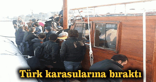 Türk karasularına bıraktı