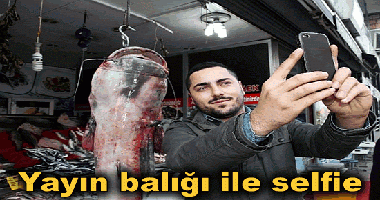 Yayın balığı ile selfie