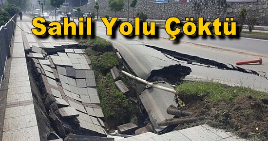 Zonguldak'ta Sahil Yolu Çöktü